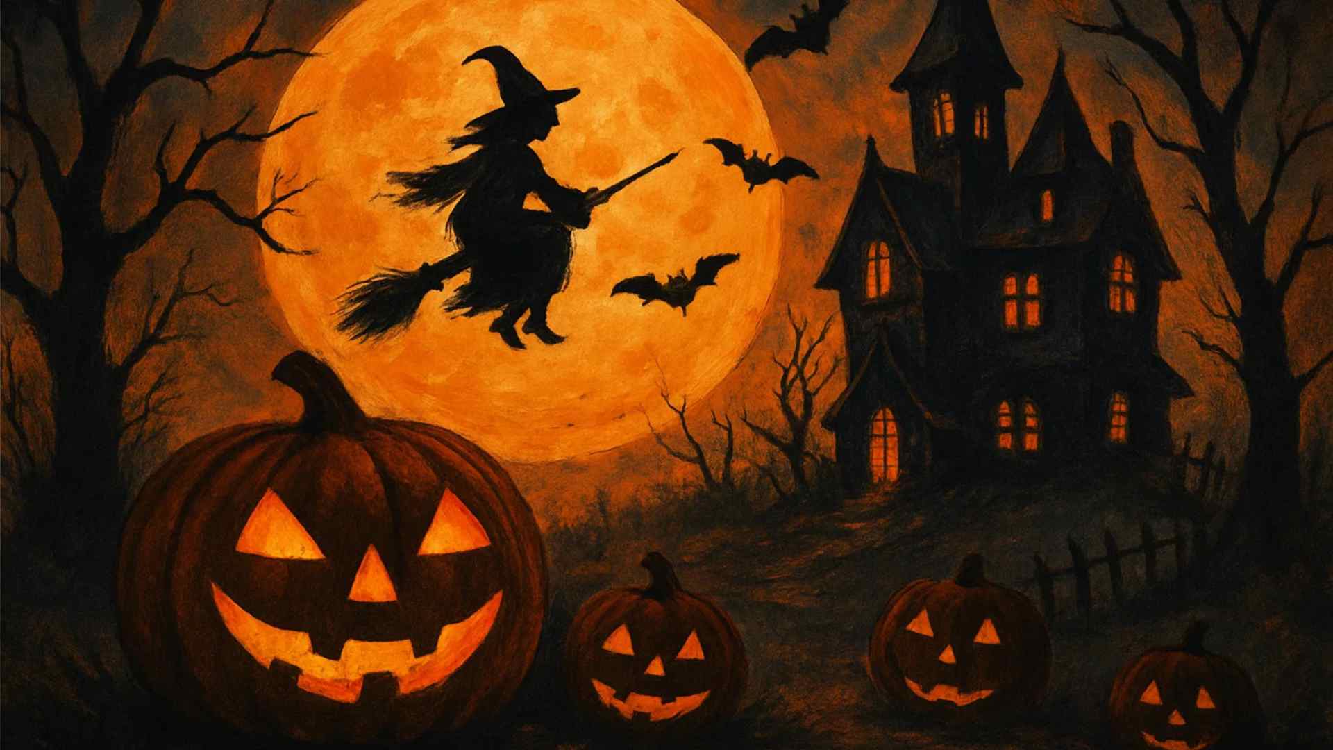 Eerie Halloween setting for hard Hocus Pocus trivia