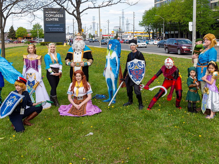 Legend of Zelda cosplay group at a fan convention