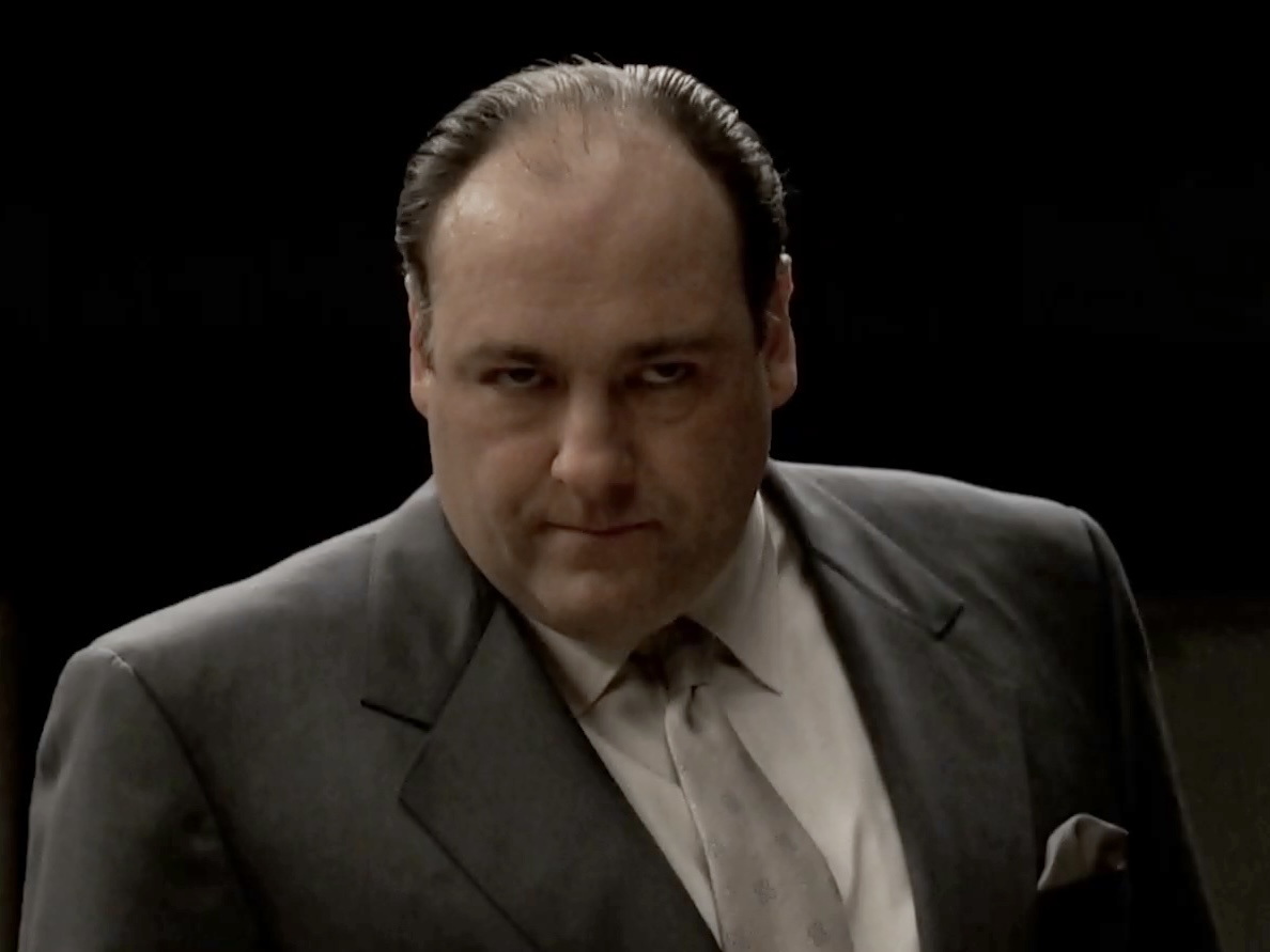 James Gandolfini portraying Tony Soprano in The Sopranos