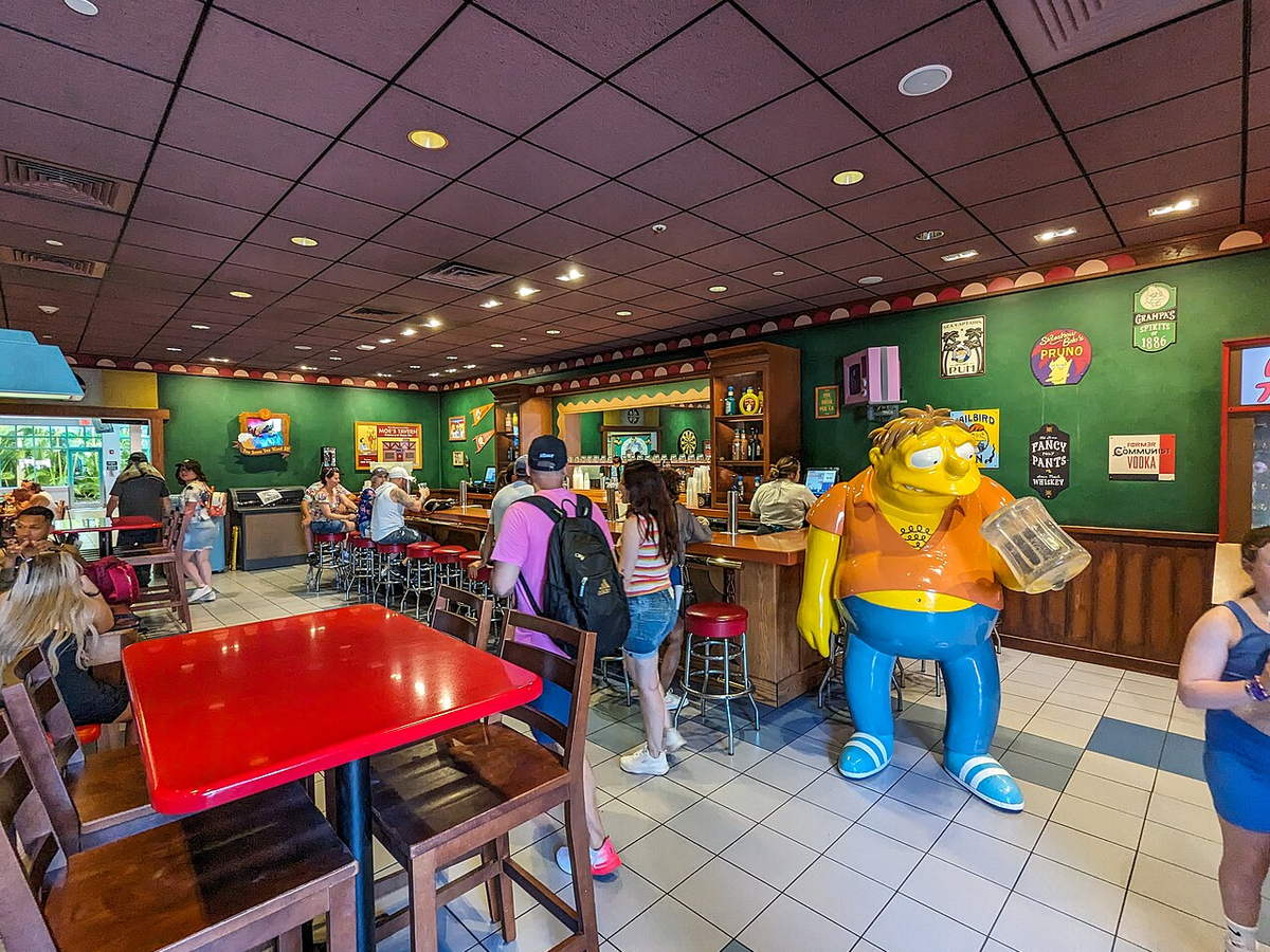 Moe's Tavern interior in The Simpsons Springfield area at Universal Studios Orlando
