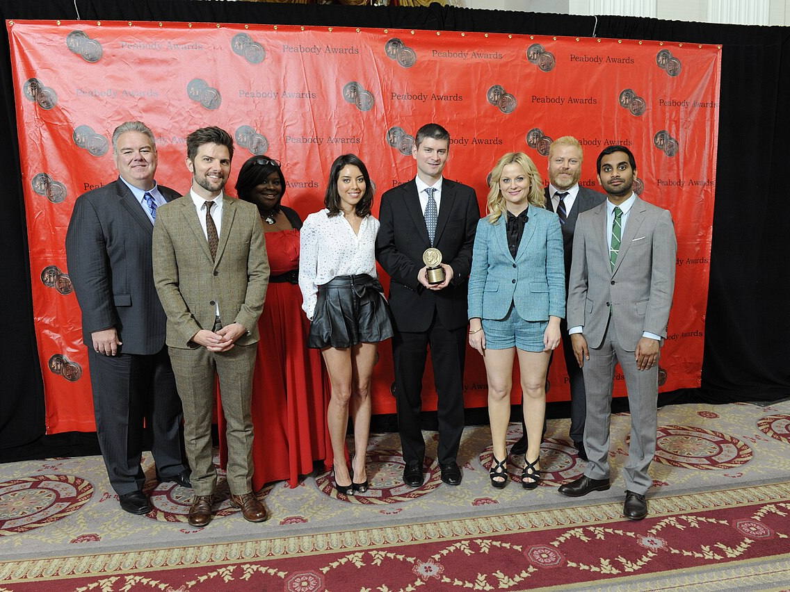 Parks and Recreation cast members and creator at the Peabody Awards in 2012