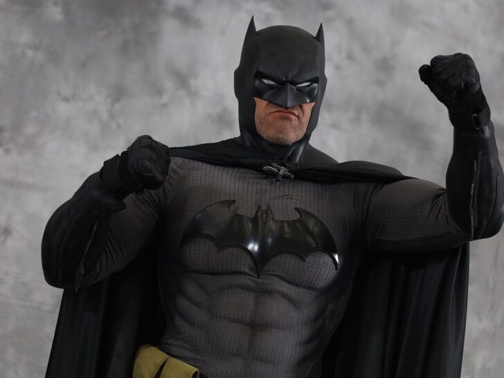 Batman in a black costume at San Diego Comic-Con