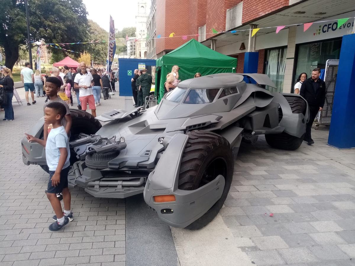 Batmobile replica from Batman v Superman on display