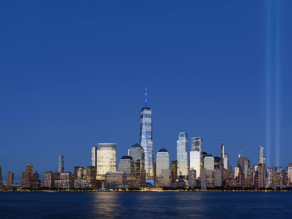Lower Manhattan skyline viewed across the Hudson River from Jersey City