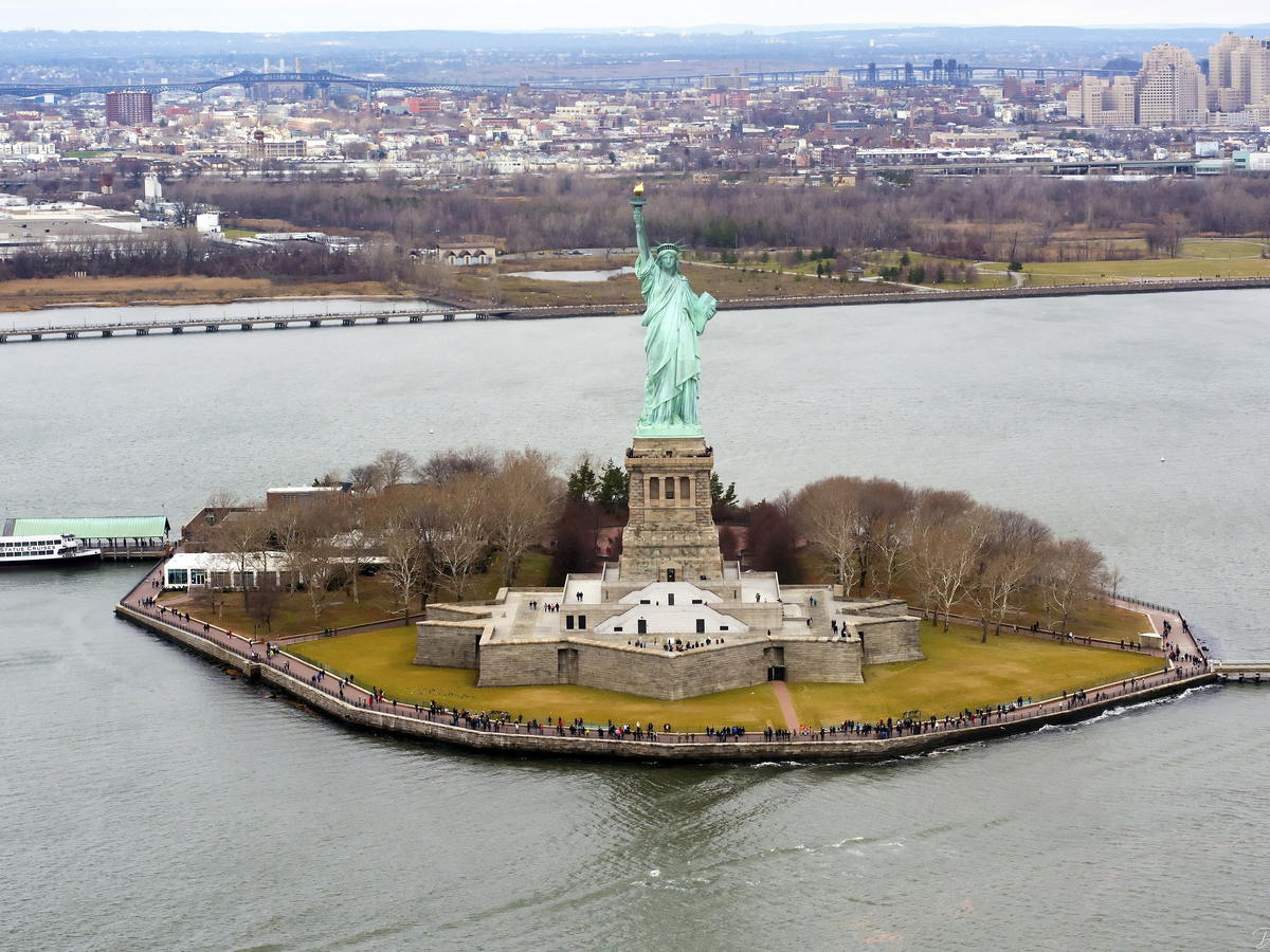 Statue of Liberty on Liberty Island in New York Harbor