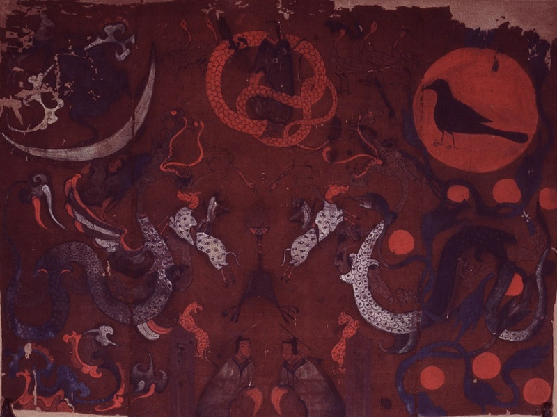 Painted heaven scene from the ancient Mawangdui silk banner