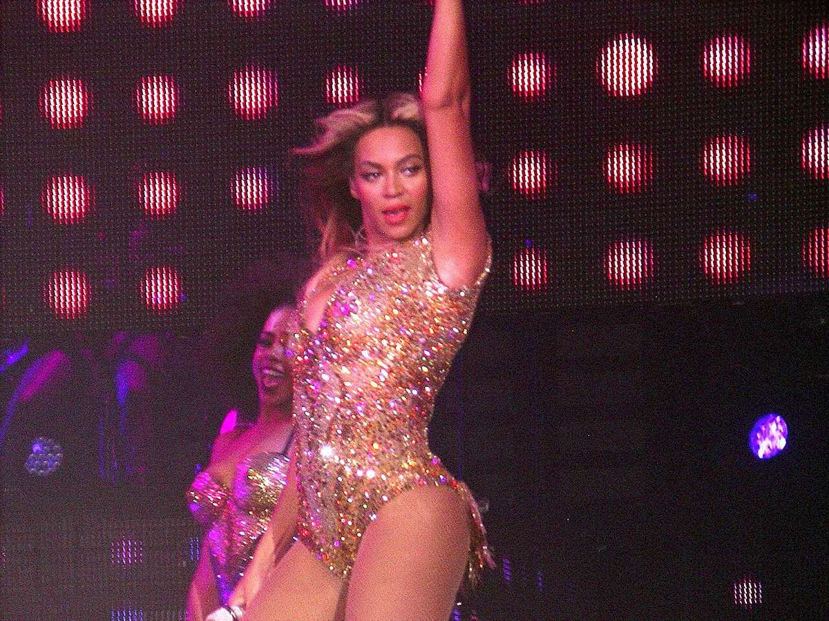 Beyoncé performing during the Mrs. Carter Show World Tour in Cologne