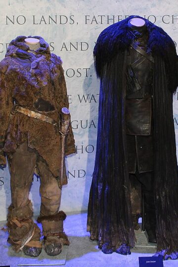 Game of Thrones costumes for Ygritte, Jon Snow and Tormund on display