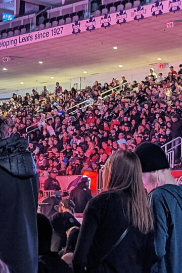 WWE performers and fans at a 2022 live event in Toronto