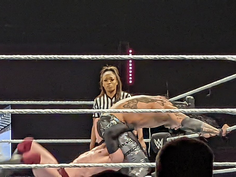 WWE wrestlers competing in the ring at Road to WrestleMania in Toronto in 2022