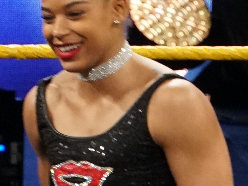 Bianca Belair appearing at WrestleMania Axxess in 2018