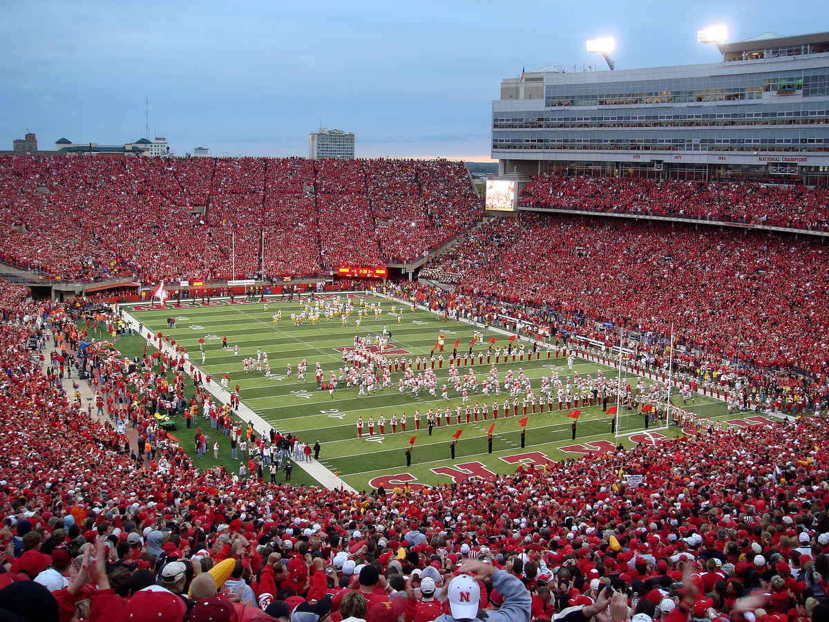 Crowded Memorial Stadium during the 2007 USC versus Nebraska college football game