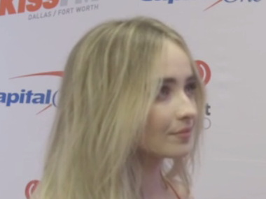 Sabrina Carpenter during an interview at Jingle Ball in 2018