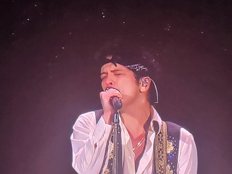 Bruno Mars performing on The Romantic Tour
