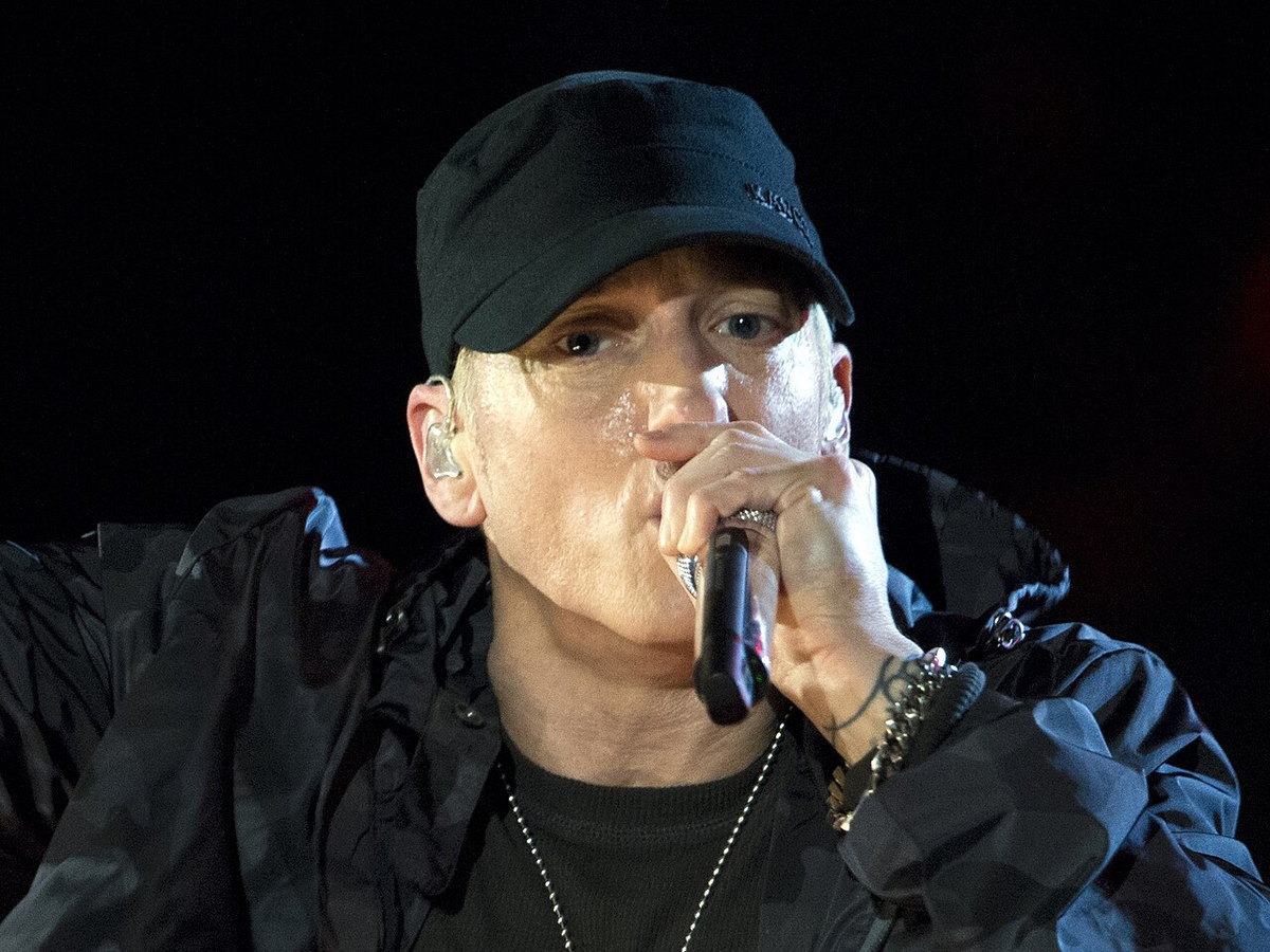 Eminem performing at the Concert for Valor in Washington DC in 2014