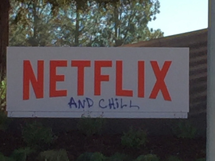 Netflix and Chill graffiti at Netflix headquarters