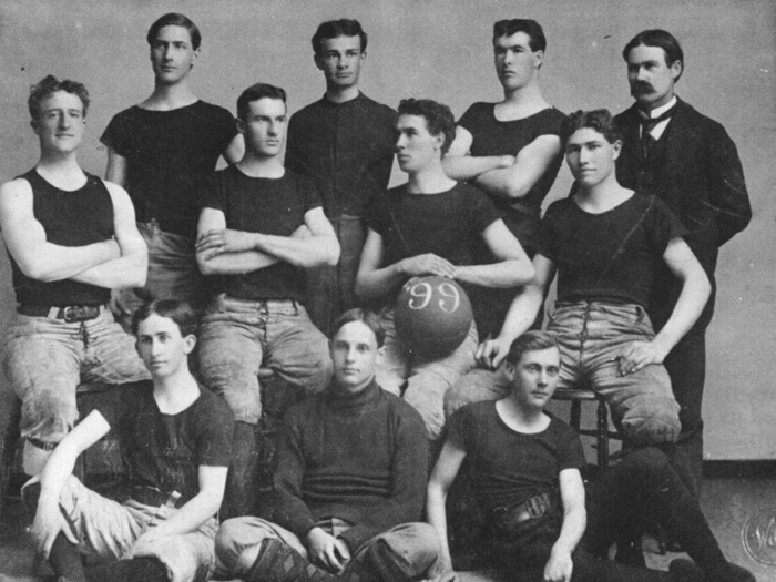 University of Kansas basketball team posed in 1899