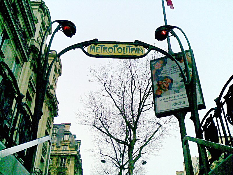 Art Nouveau Paris Metro entrance designed by Hector Guimard