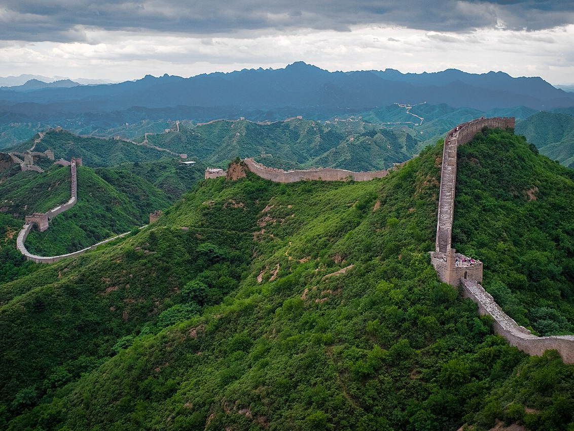 Great Wall of China winding across the hills at Jinshanling