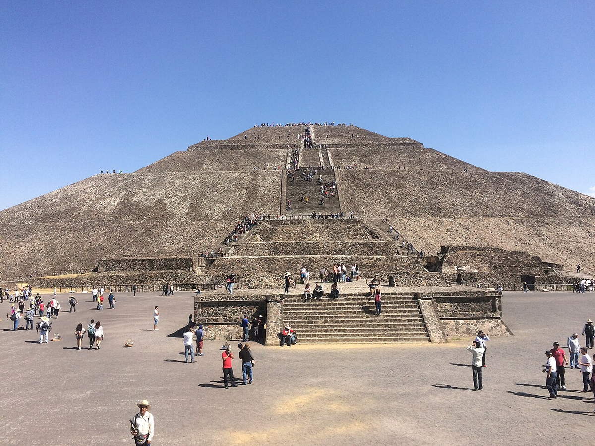 Front view of the Pyramid of the Sun at Teotihuacan, Mexico