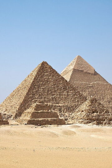The three main pyramids of Giza in Egypt