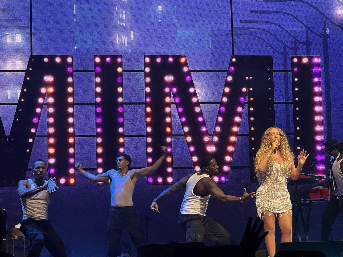 Mariah Carey performing at the SM Mall of Asia Arena in Manila in 2025