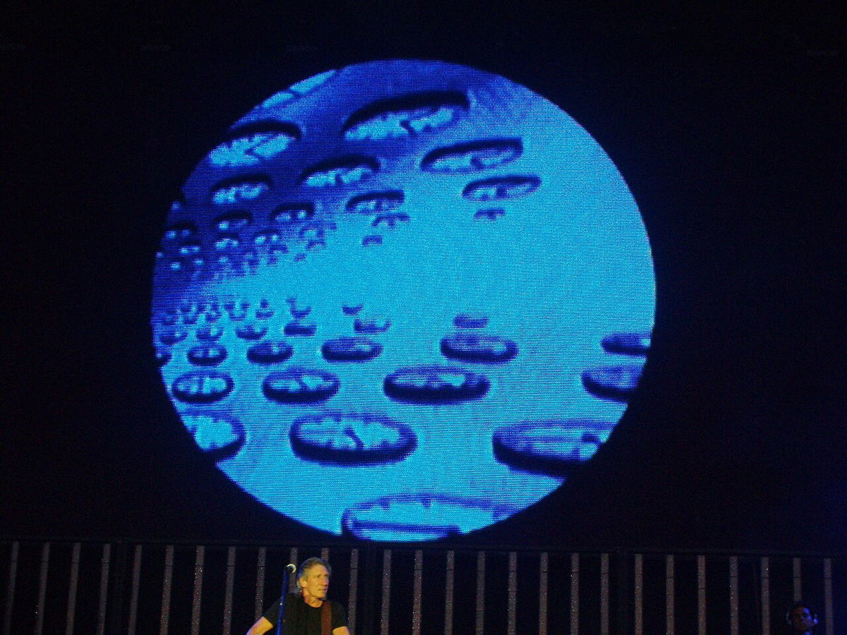 Pink Floyd co-founder Roger Waters performing Time during a concert