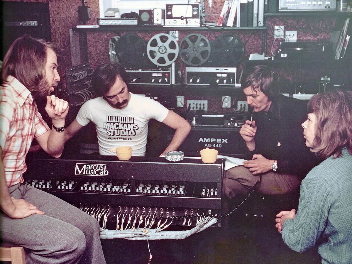 ABBA members recording German-language vocals at Sollentuna Studio in 1973
