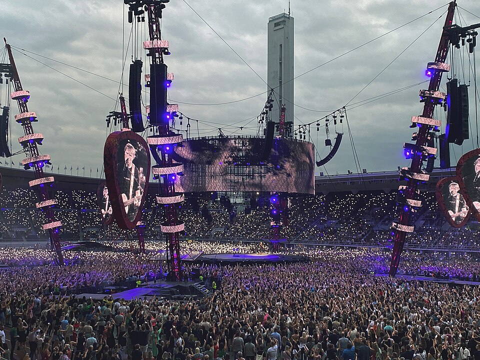 Ed Sheeran performing at Helsinki Olympic Stadium in 2022