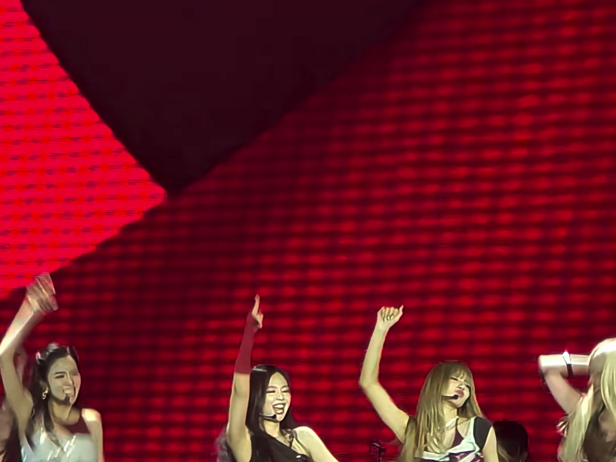 BLACKPINK performing during the Deadline World Tour at SoFi Stadium