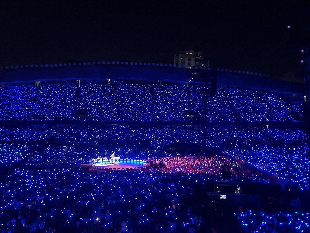 Coldplay performing live in Curitiba, Brazil, in 2023