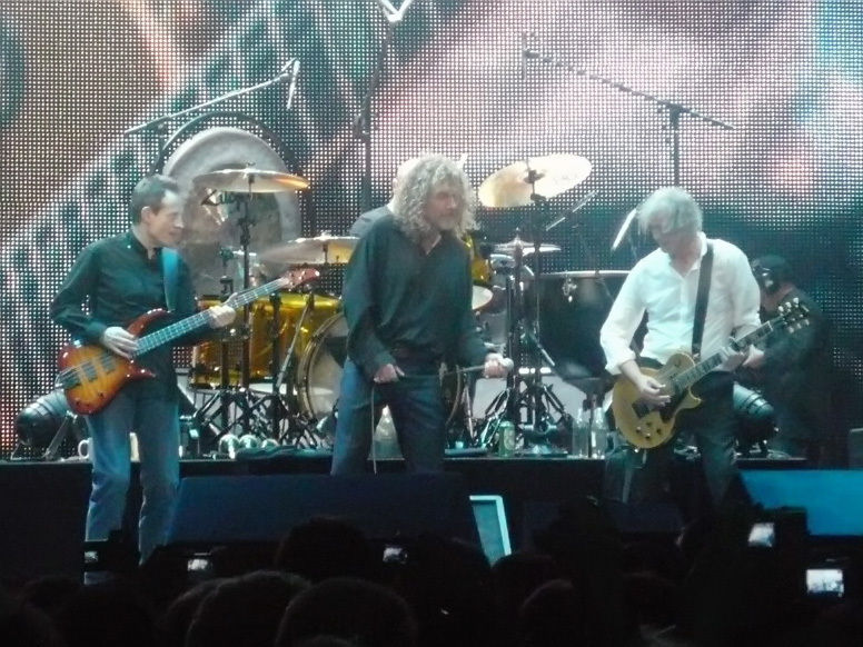 Led Zeppelin performing at the O2 Arena reunion concert in 2007