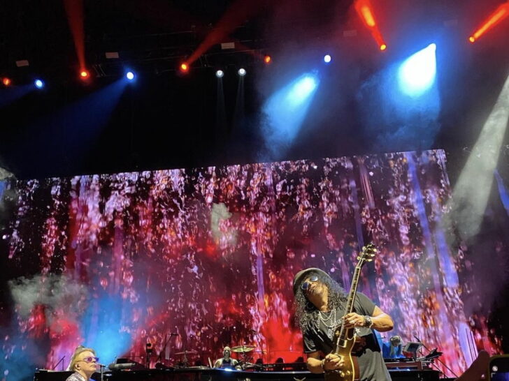 Axl Rose and Slash of Guns N' Roses performing live in 2023