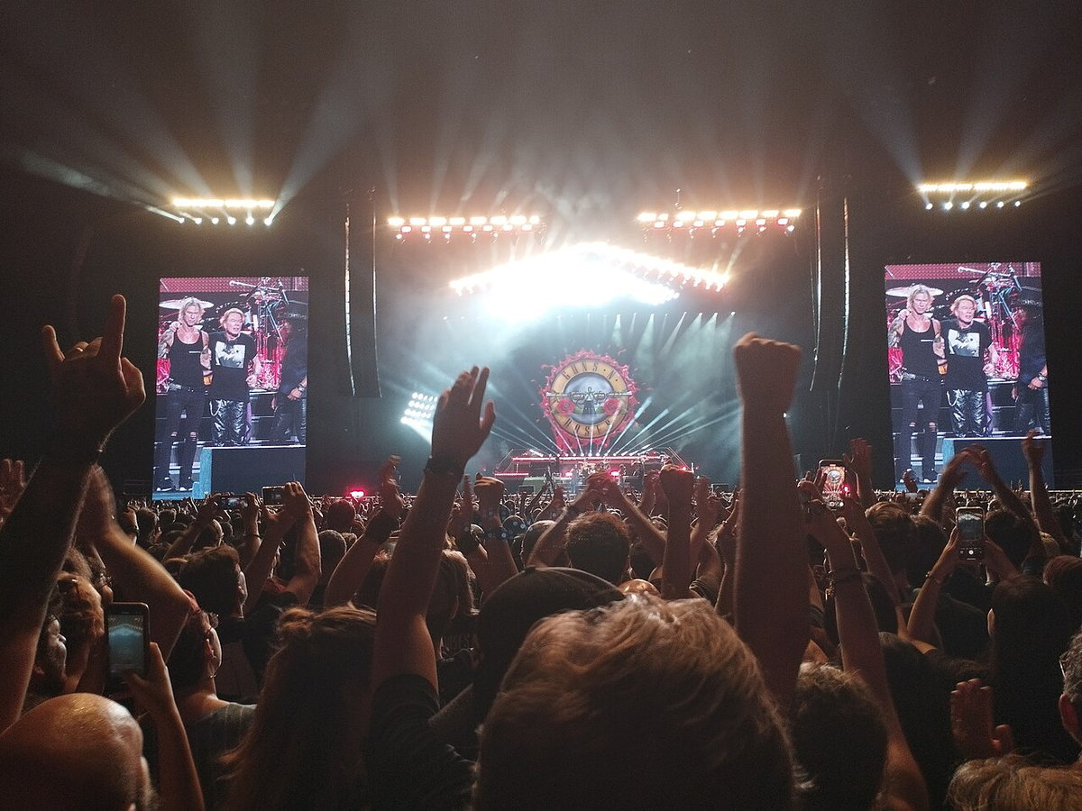 Guns N' Roses performing live in Paris in 2023
