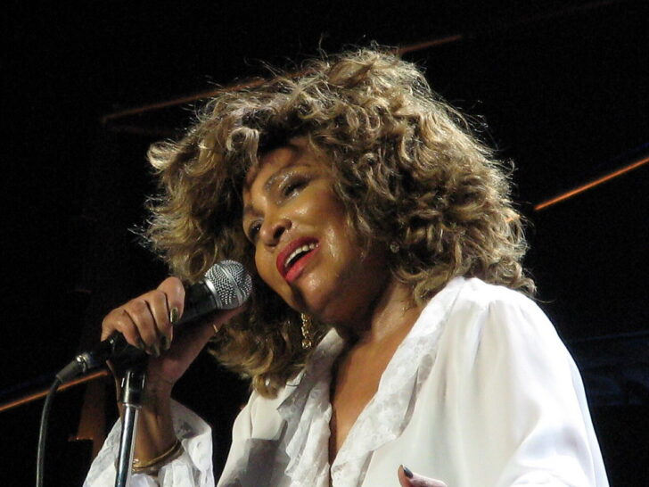 Tina Turner performing onstage during her 50th Anniversary Tour