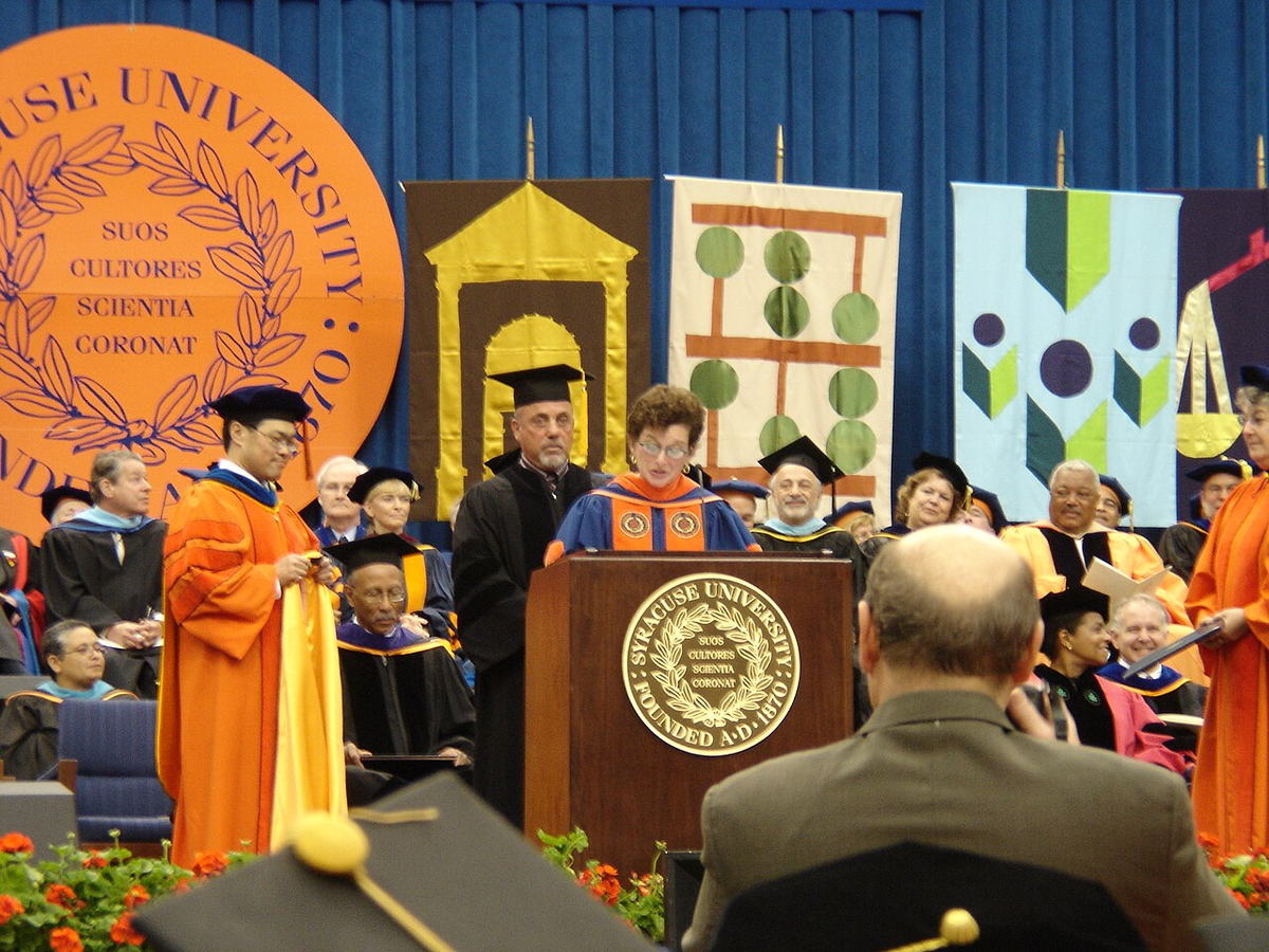 Billy Joel receiving an honorary doctorate at Syracuse University