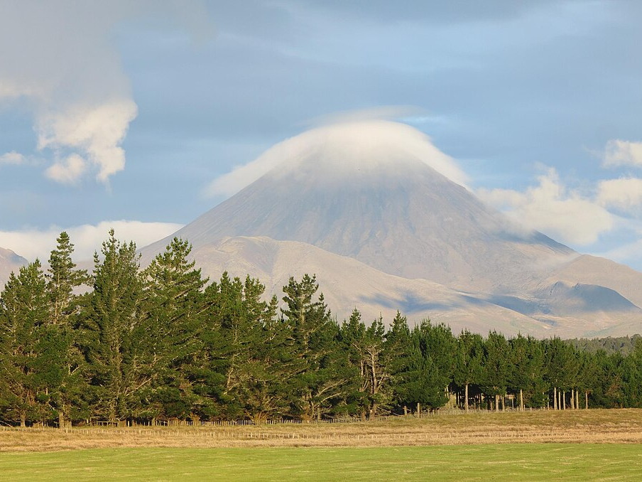Mount Ngauruhoe in New Zealand, used as Mount Doom in The Lord of the Rings films