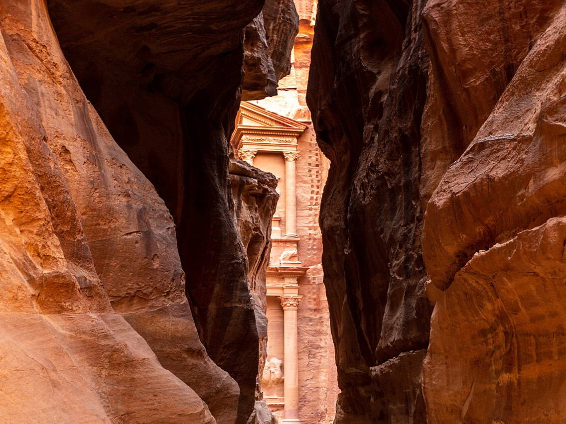 The Treasury at Petra in Jordan, a filming location for Indiana Jones and the Last Crusade