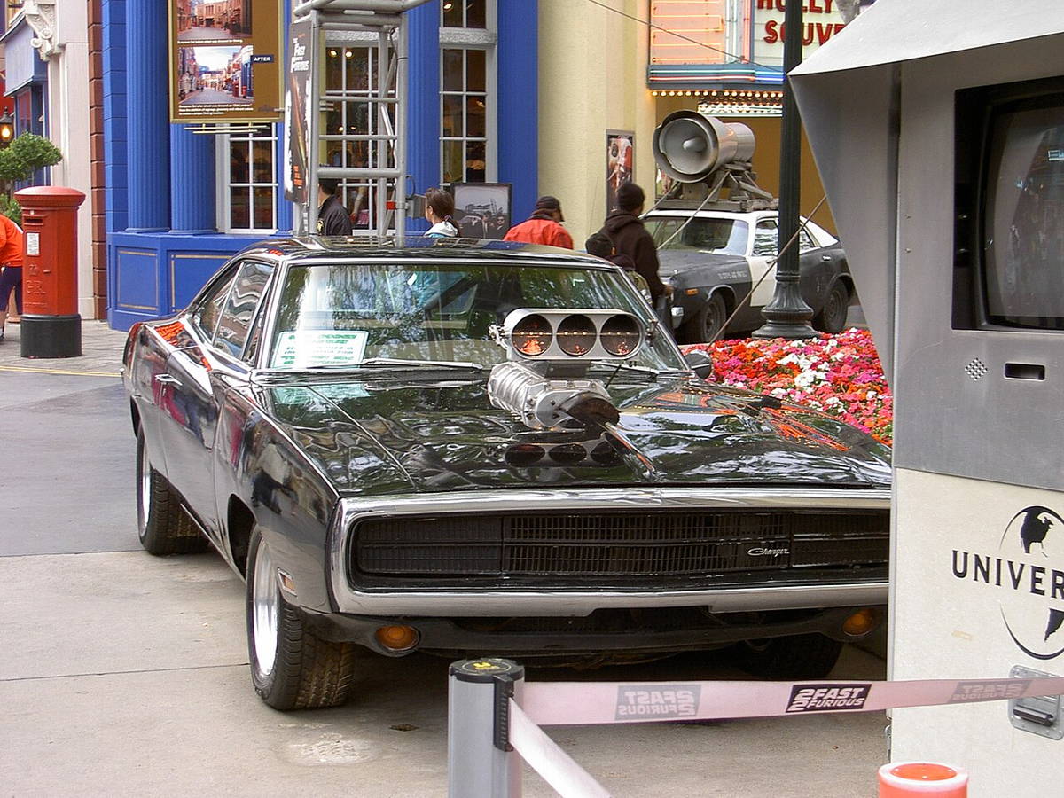 Dodge Charger built for The Fast and the Furious film on display at Universal Studios