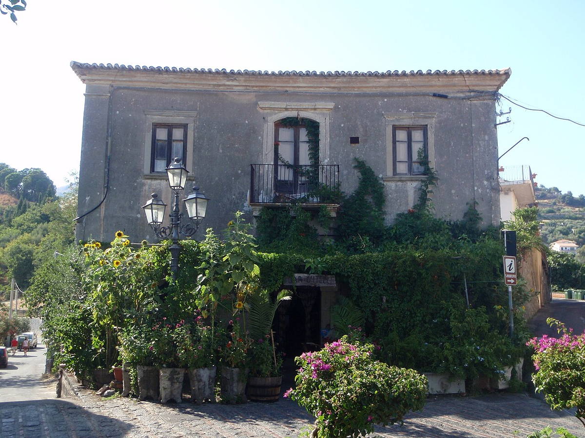 Bar Vitelli in Savoca, Sicily, a filming location used in The Godfather