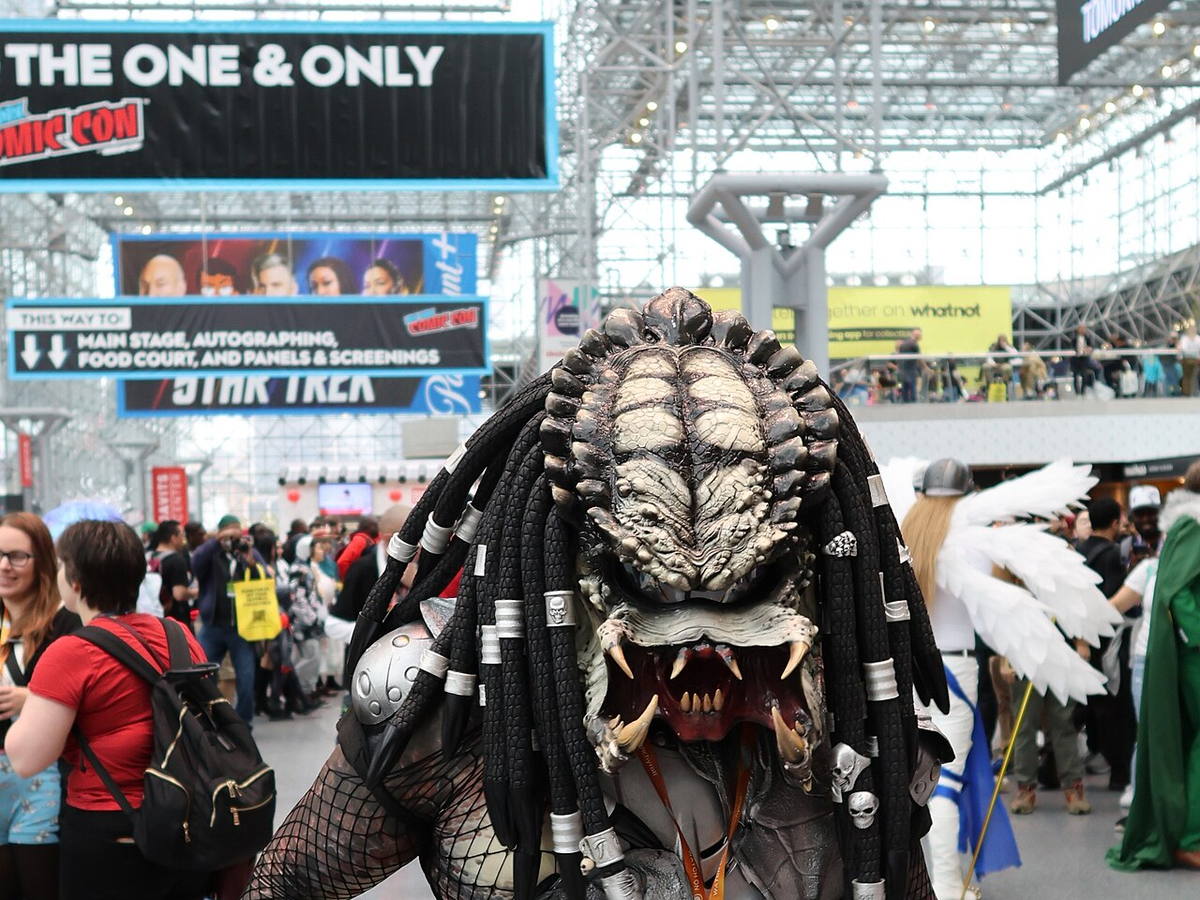 Detailed Predator character cosplay at New York Comic Con 2023