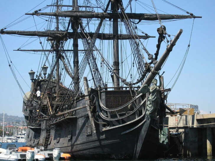 The Black Pearl ship used for filming Pirates of the Caribbean in San Pedro Harbor