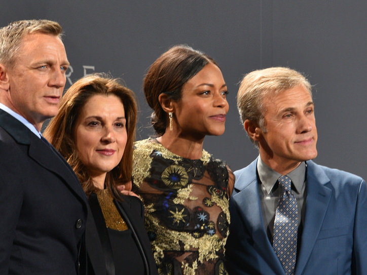 Daniel Craig, Barbara Broccoli, Naomie Harris, and Christoph Waltz at the Spectre premiere