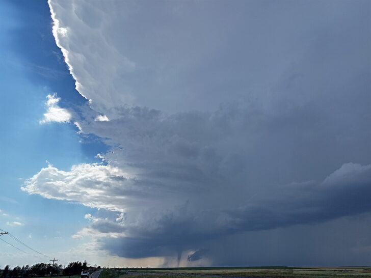A supercell thunderstorm producing a tornado near Stratton, Colorado