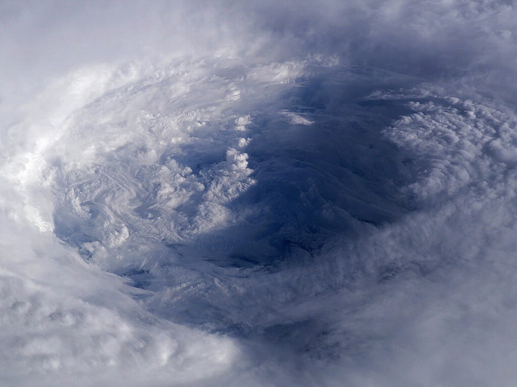 The eye of Hurricane Isabel photographed from the International Space Station
