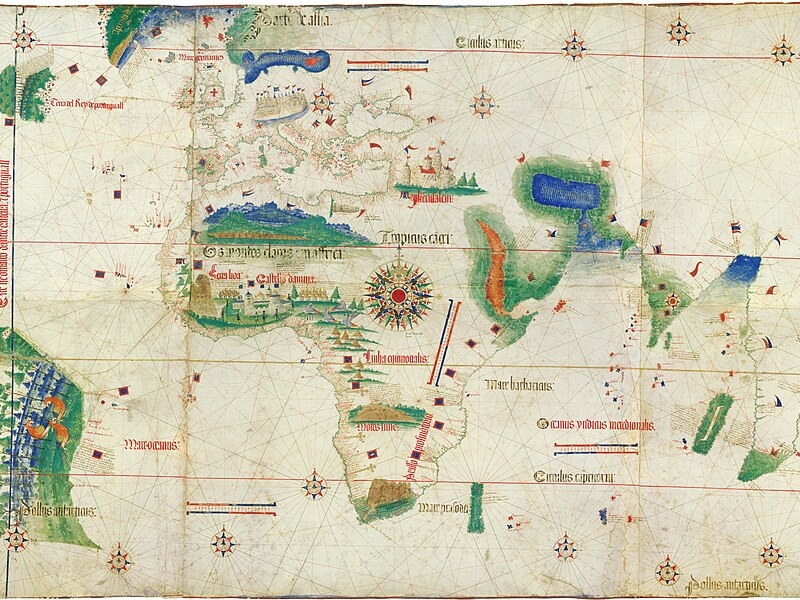Cantino Planisphere map showing the world known to Portuguese cartographers in 1502