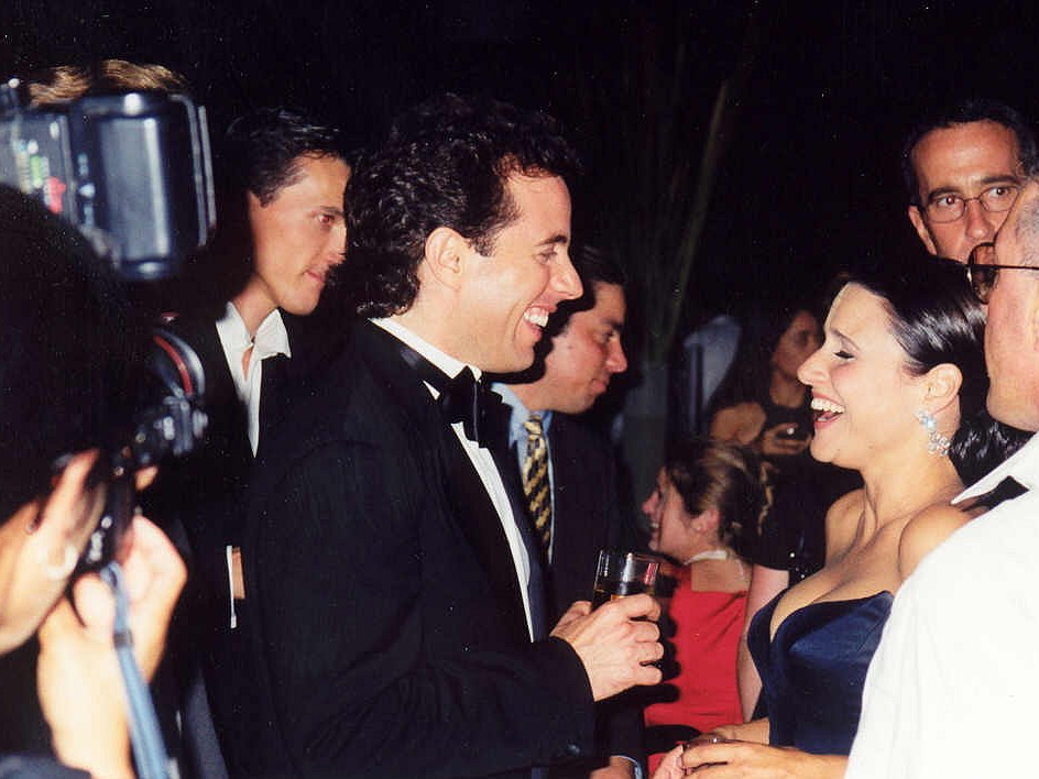 Jerry Seinfeld and Julia Louis-Dreyfus at the Emmy Awards