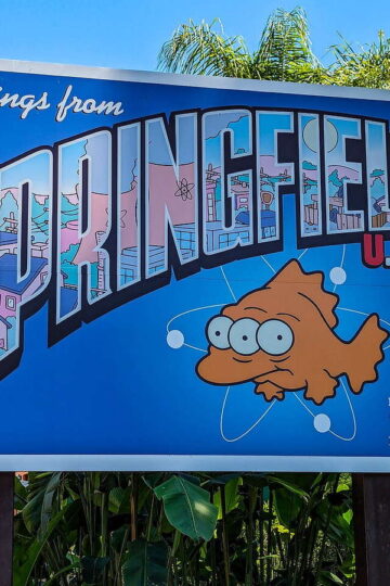 The Simpsons Springfield entrance sign at Universal Studios Orlando