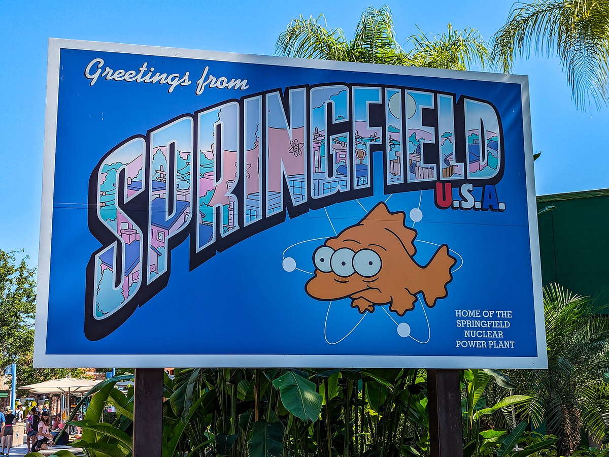 The Simpsons Springfield entrance sign at Universal Studios Orlando