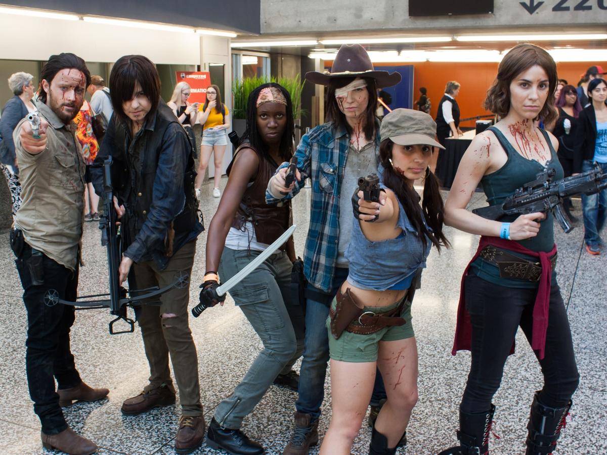 Group of The Walking Dead cosplayers at Montreal Comiccon